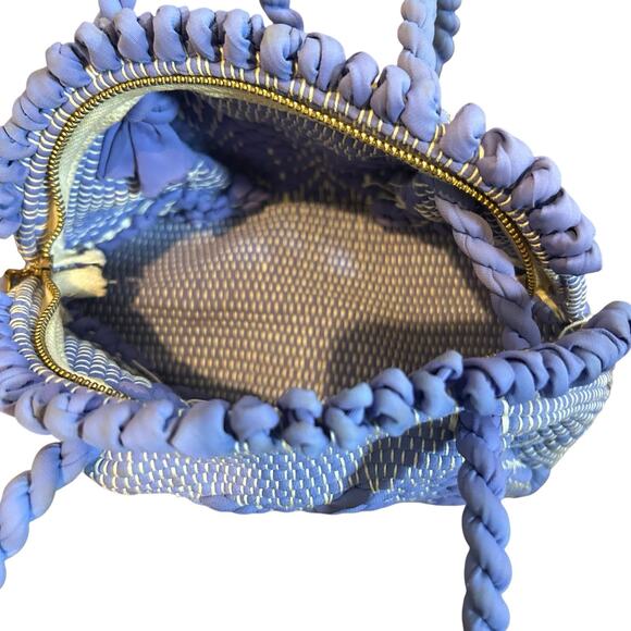 Vintage Hand made Mini Purse zip top top handle - Picture 4 of 5